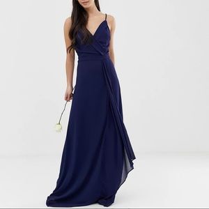 Navy cami wrap maxi dress